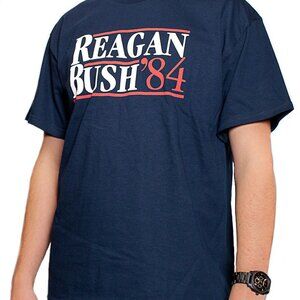 NEW Reagan Bush '84 President Republican Campaign T-shirt S-3XL Navy